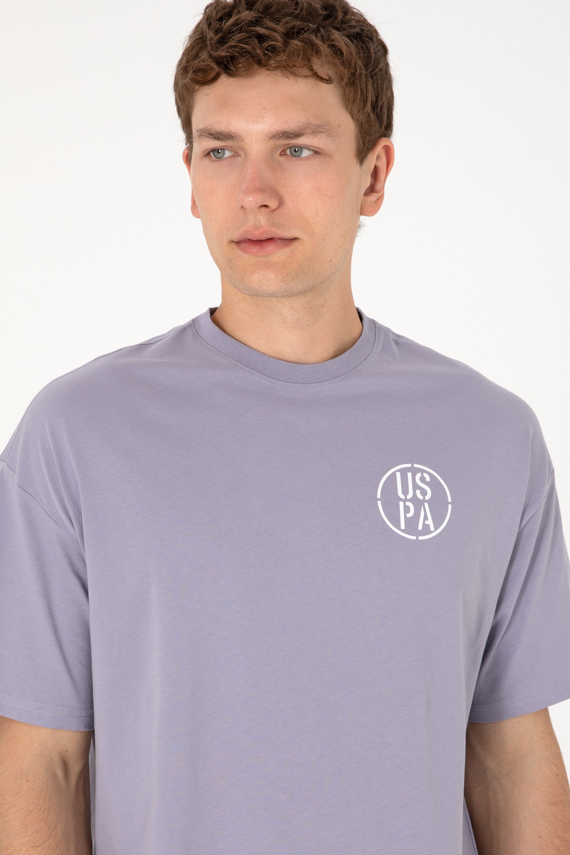 Men's Oversize Fit Crew Neck Grey T-Shirt