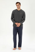 Men's Anthracite Melange Pajama Set