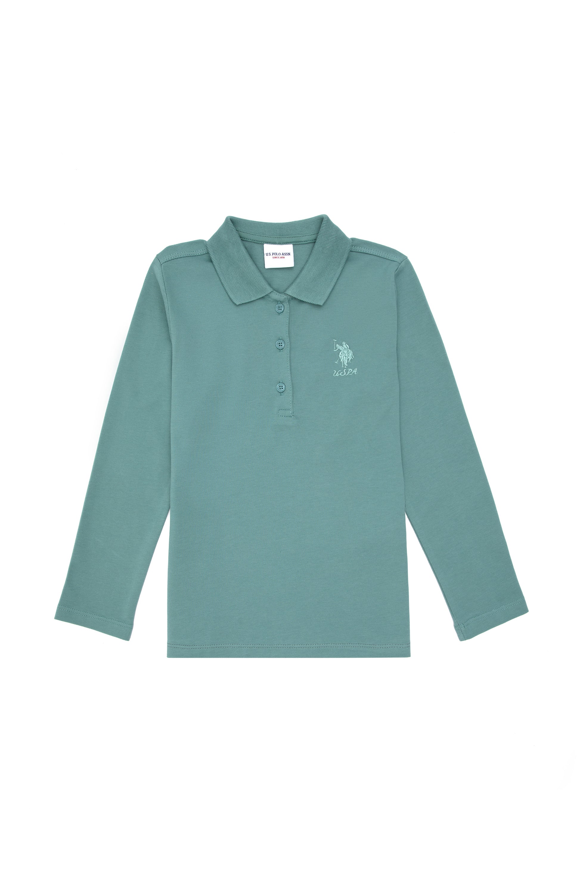 Girls' Mint Polo Collar Basic Sweatshirt