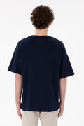 Men's Oversize Fit Crew Neck Navy T-Shirt