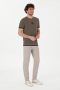Men's Regular Fit Crew Neck Mink T-Shirt
