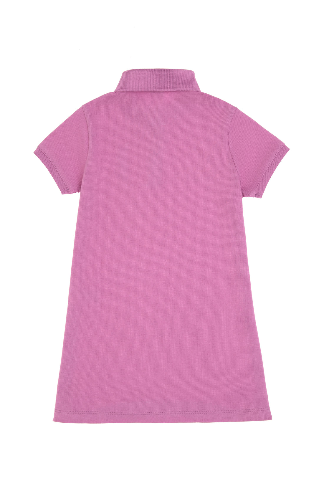 Baby Girl Fuchsia Polo Neck Short Sleeve Basic Knitted Dress