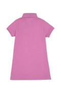 Baby Girl Fuchsia Polo Neck Short Sleeve Basic Knitted Dress