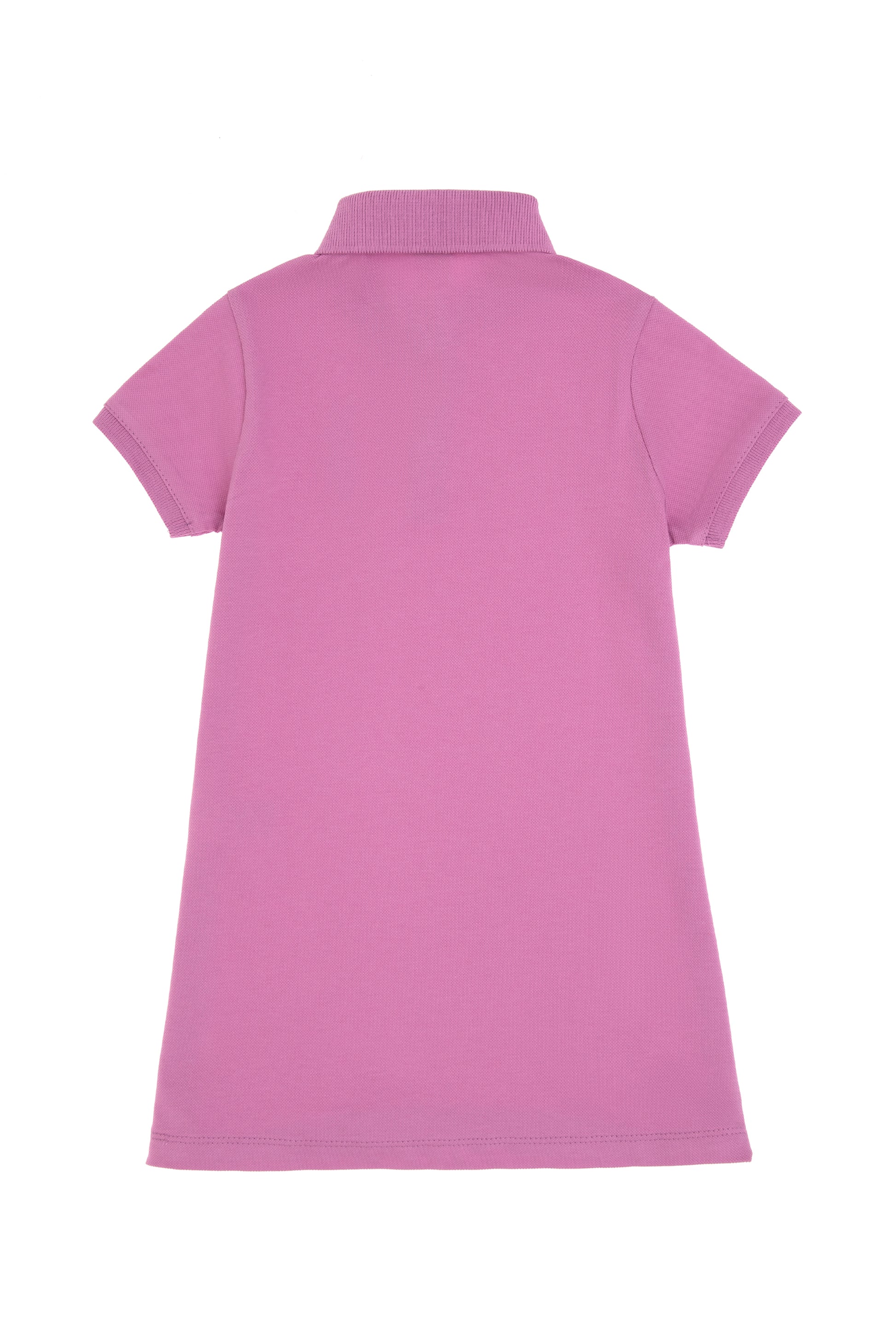 Baby Girl Fuchsia Polo Neck Short Sleeve Basic Knitted Dress