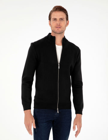 Black Regular Fit Knitwear Cardigan