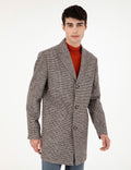 Brown Slim Fit Cashmere Coat