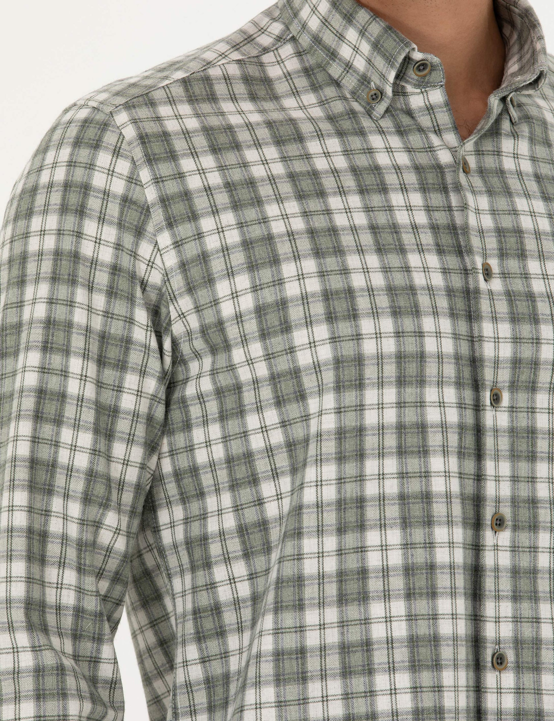 Khaki Regular Fit Long Sleeve Shirt