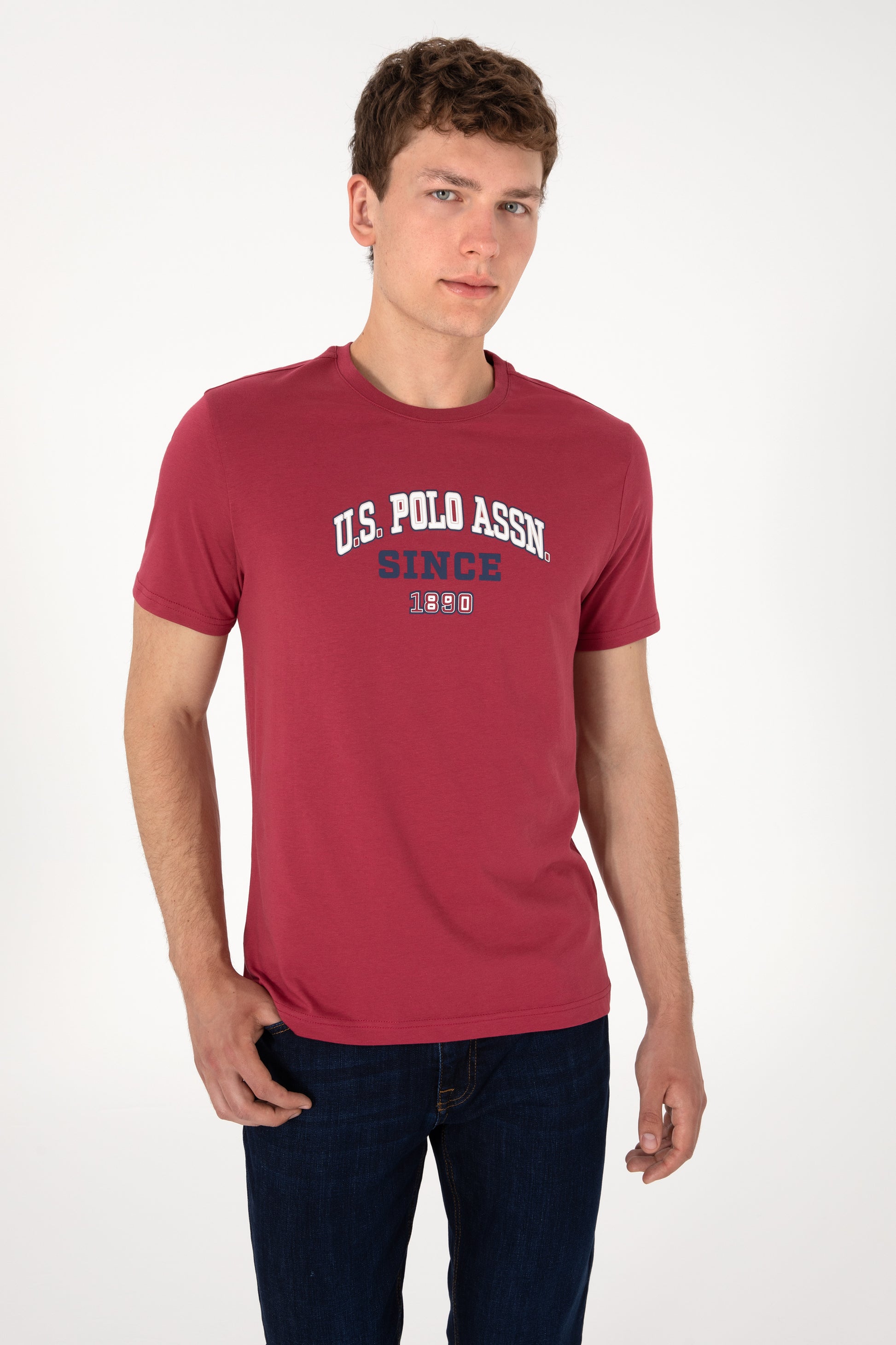 Men's Regular Fit Crew Neck Cherry T-Shirt