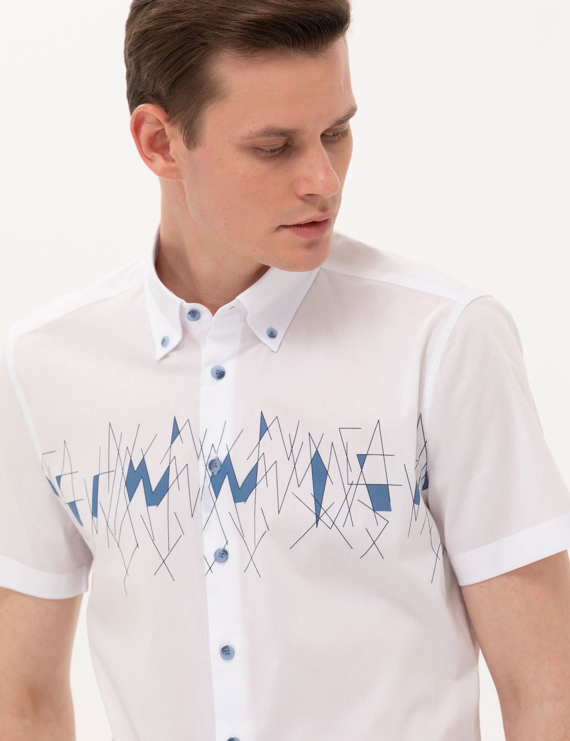Navy Blue Ex. Slim Fit Short Sleeve Shirt