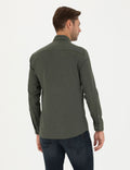 Khaki Slim Fit Long Sleeve Shirt