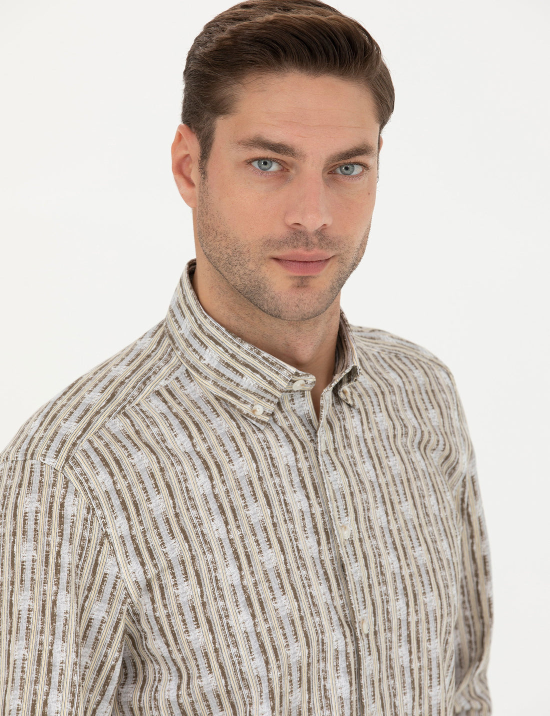 Khaki Regular Fit Long Sleeve Shirt