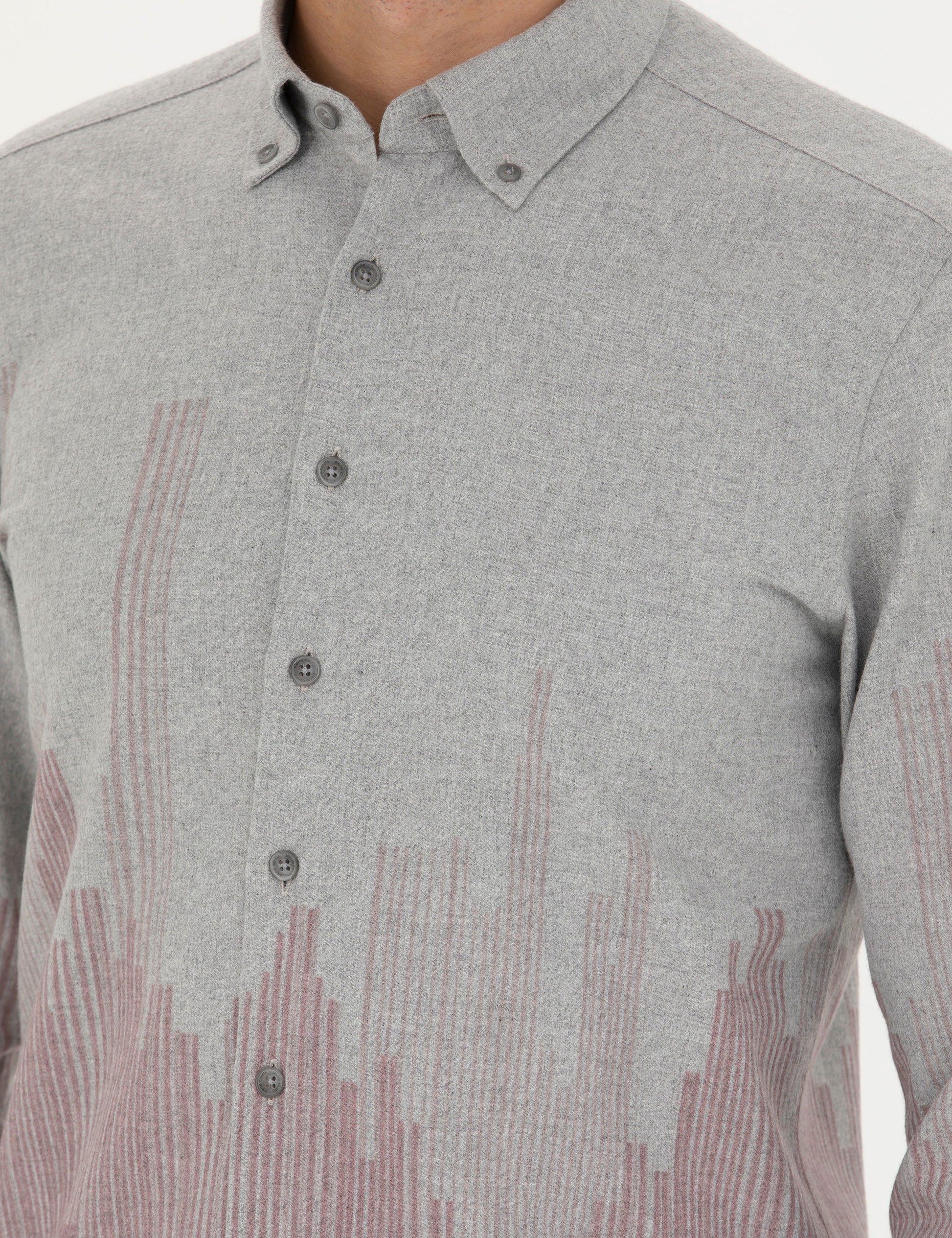Burgundy Slim Fit Long Sleeve Shirt