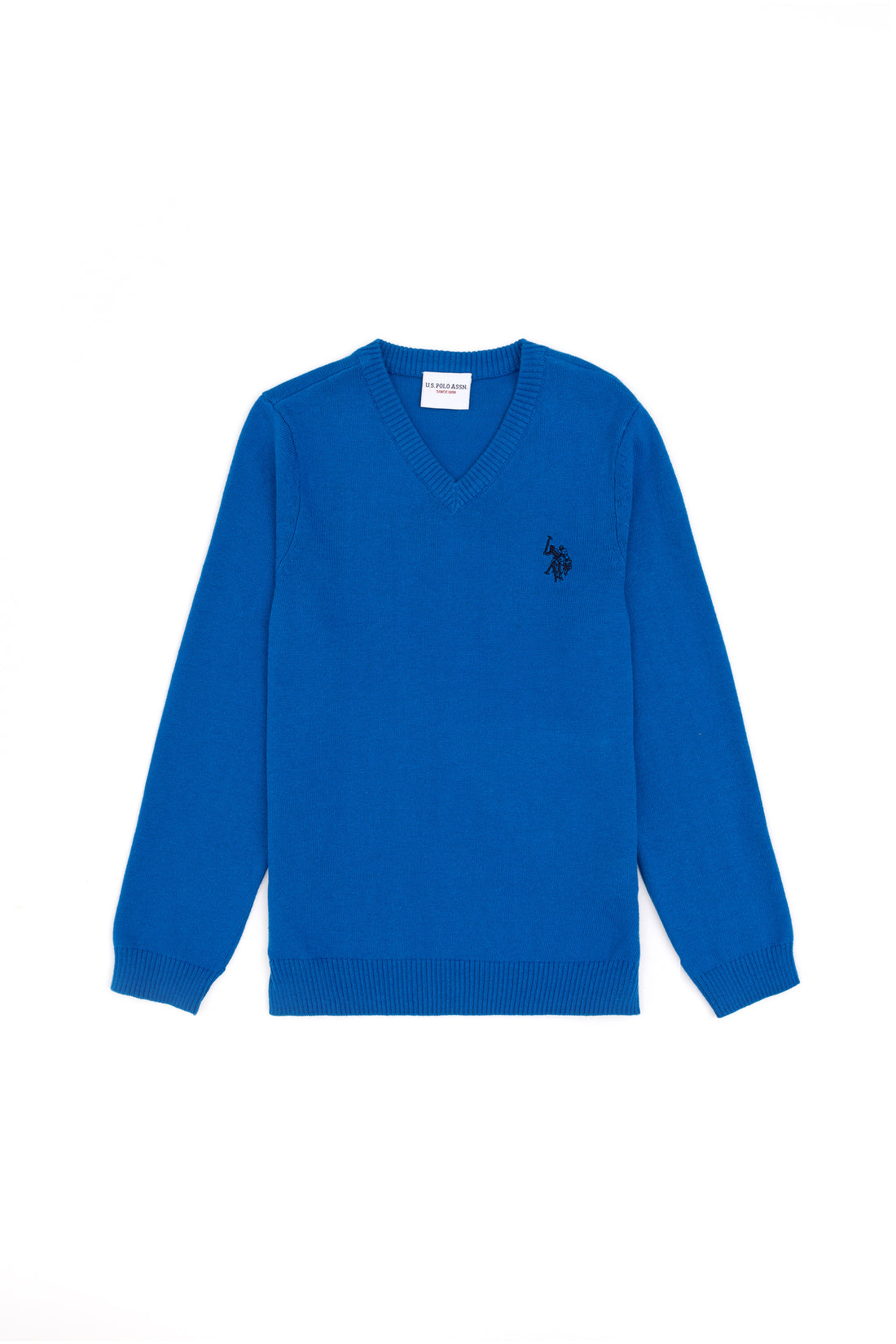 Boys' Cobalt Basic V Neck Sweater