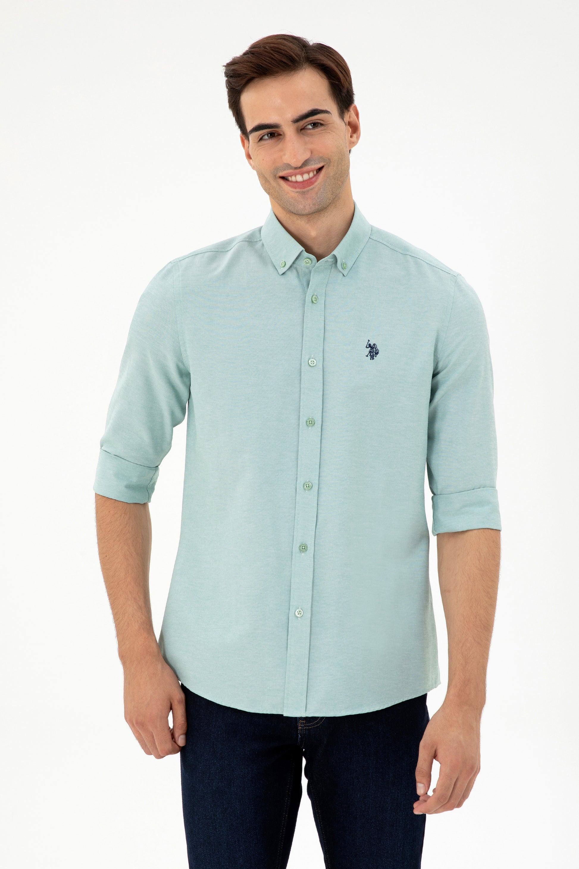 Men's Mint Long Sleeve Basic Shirt