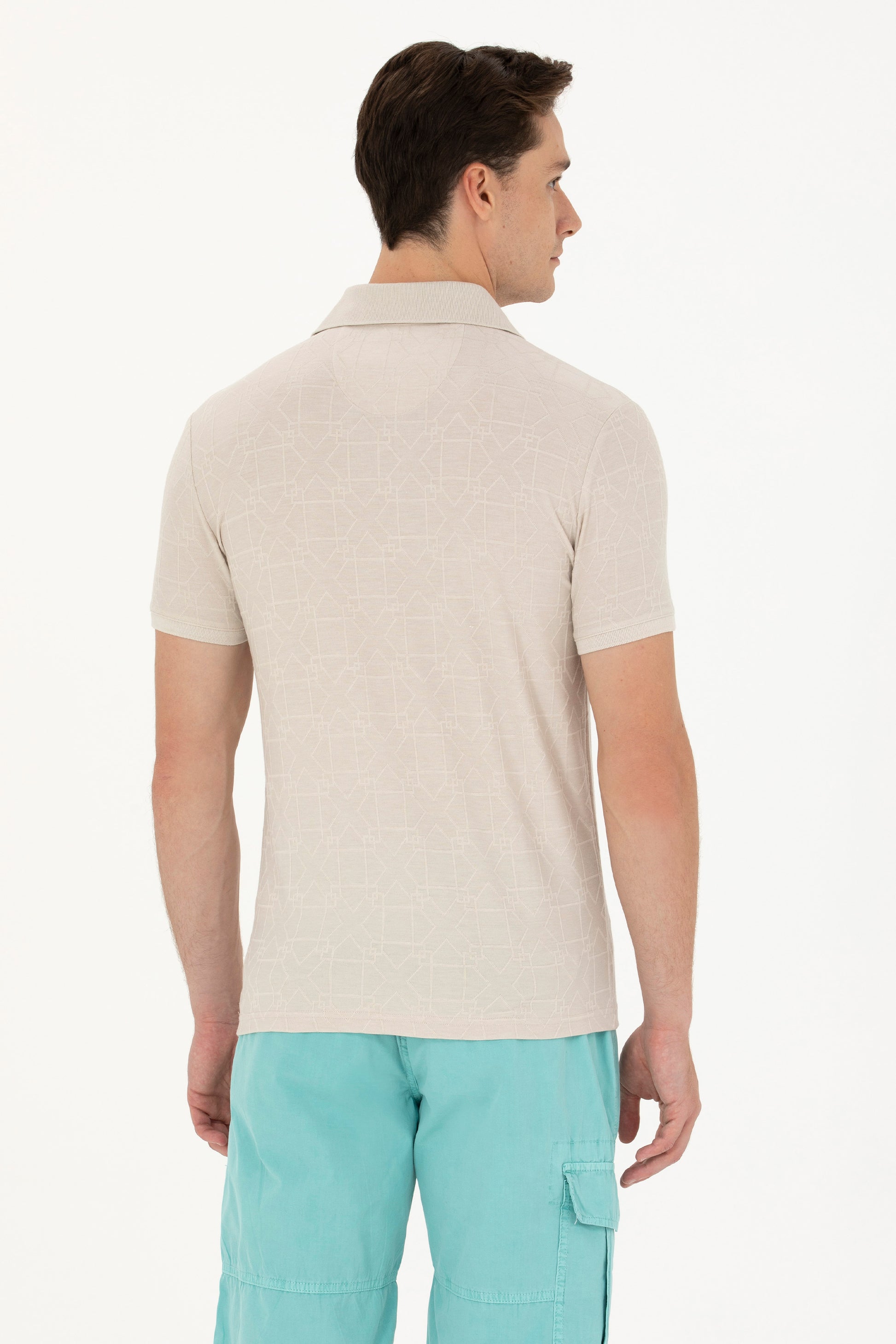 Men's Stone Polo Neck T-Shirt