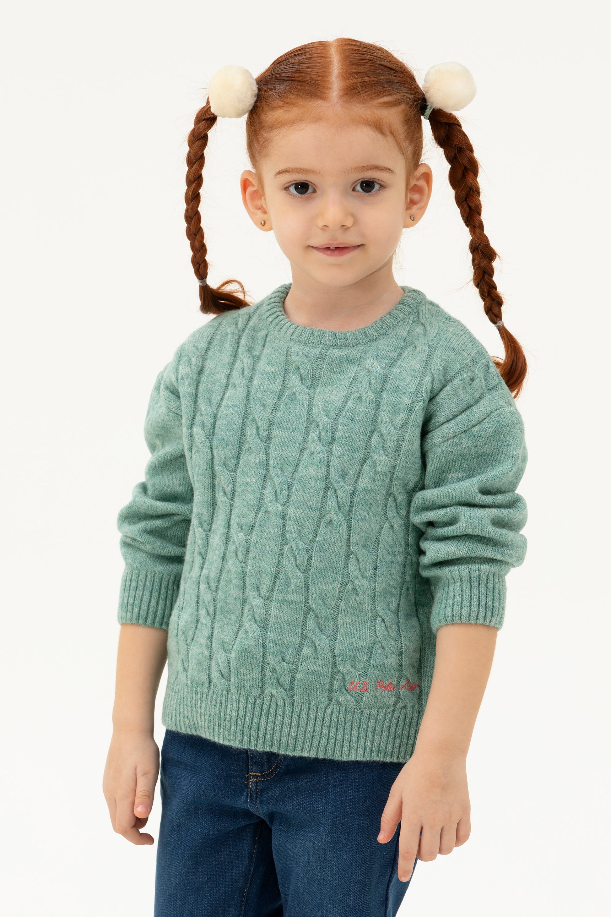 Girls' Mint Melange Sweater