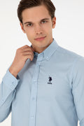 Men's Light Blue Long Sleeve Shirt