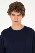 Men's Oversize Fit Crew Neck Navy T-Shirt