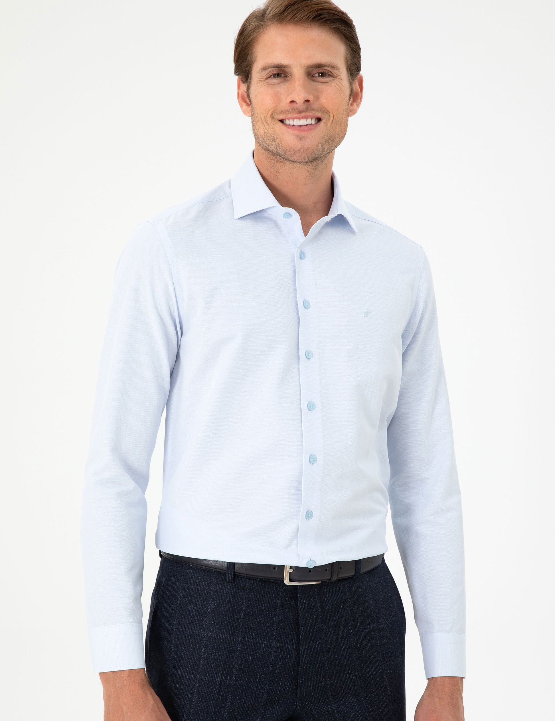 Light Blue Slim Fit Long Sleeve Shirt