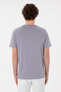 Men's Regular Fit Crew Neck Grey Basic T-Shirt