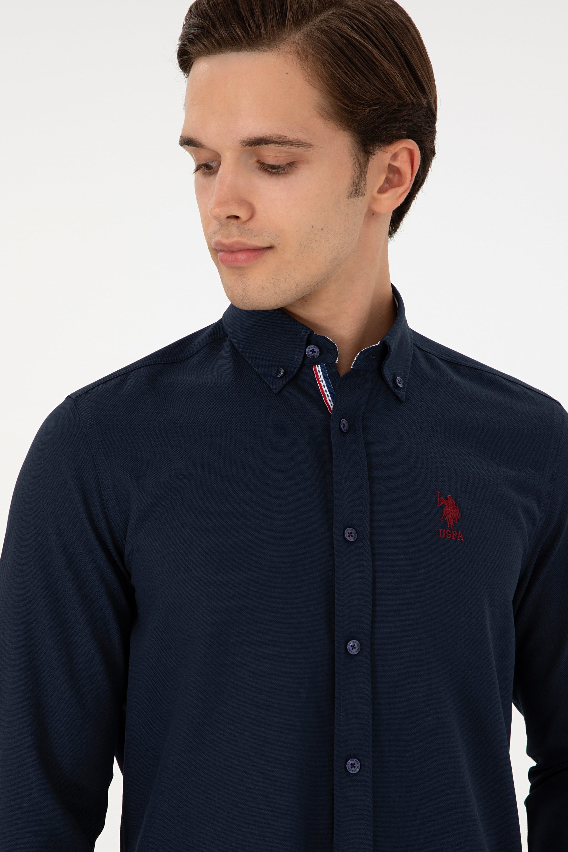 Men's Navy Blue Long Sleeve Shirt