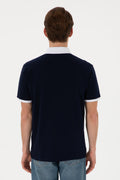 Men's Regular Fit Polo Neck Navy Basic T-Shirt