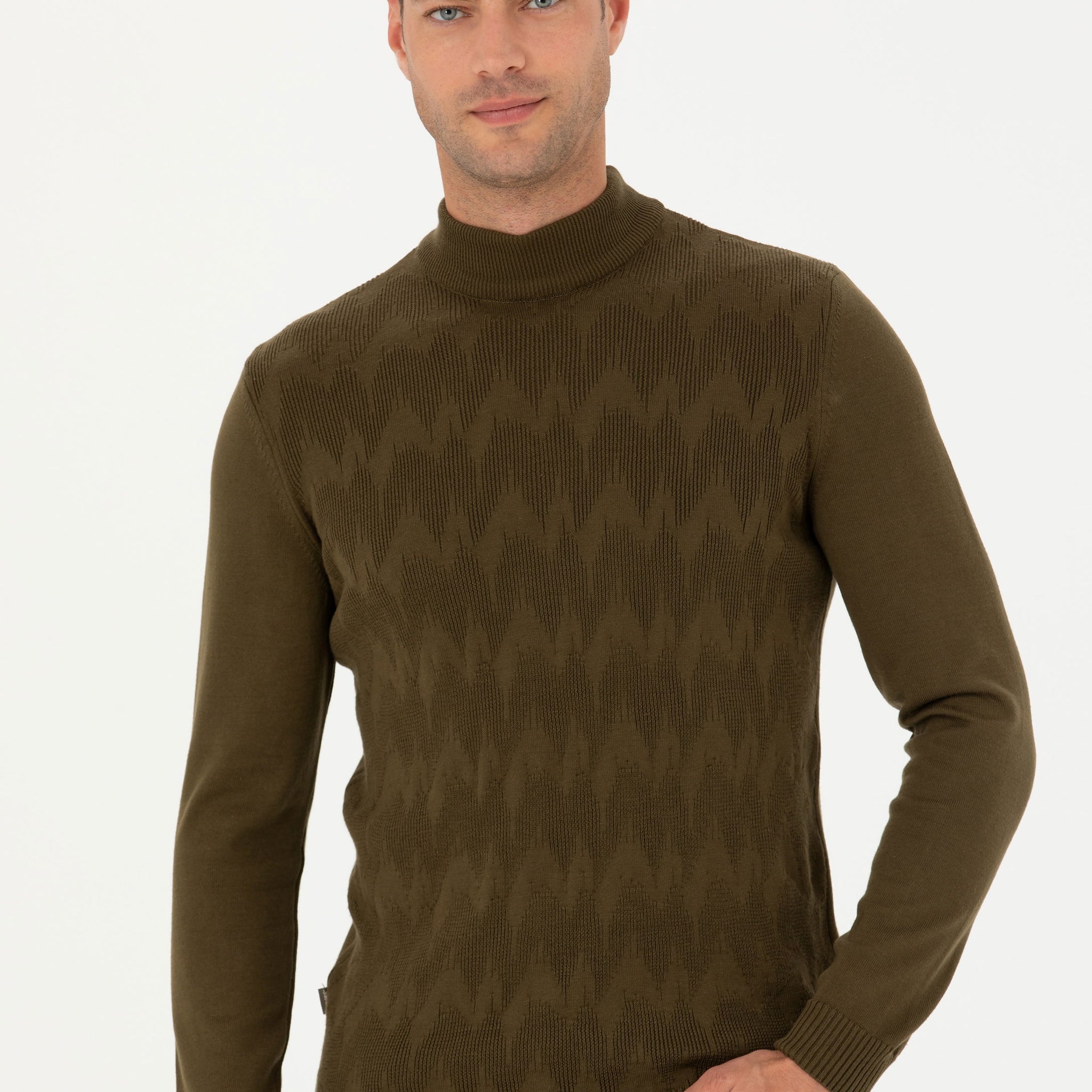 Khaki Slim Fit Sweater