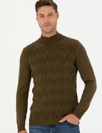 Khaki Slim Fit Sweater