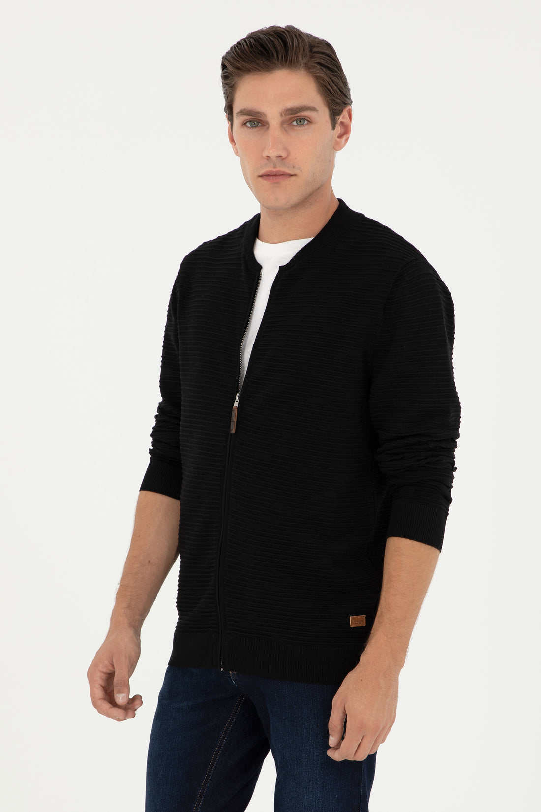 Men's Black Knitwear Cardigan