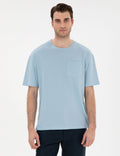 Light Blue Comfort Fit Basic T-Shirt