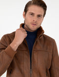 Taba Fur Detailed Leather Jacket
