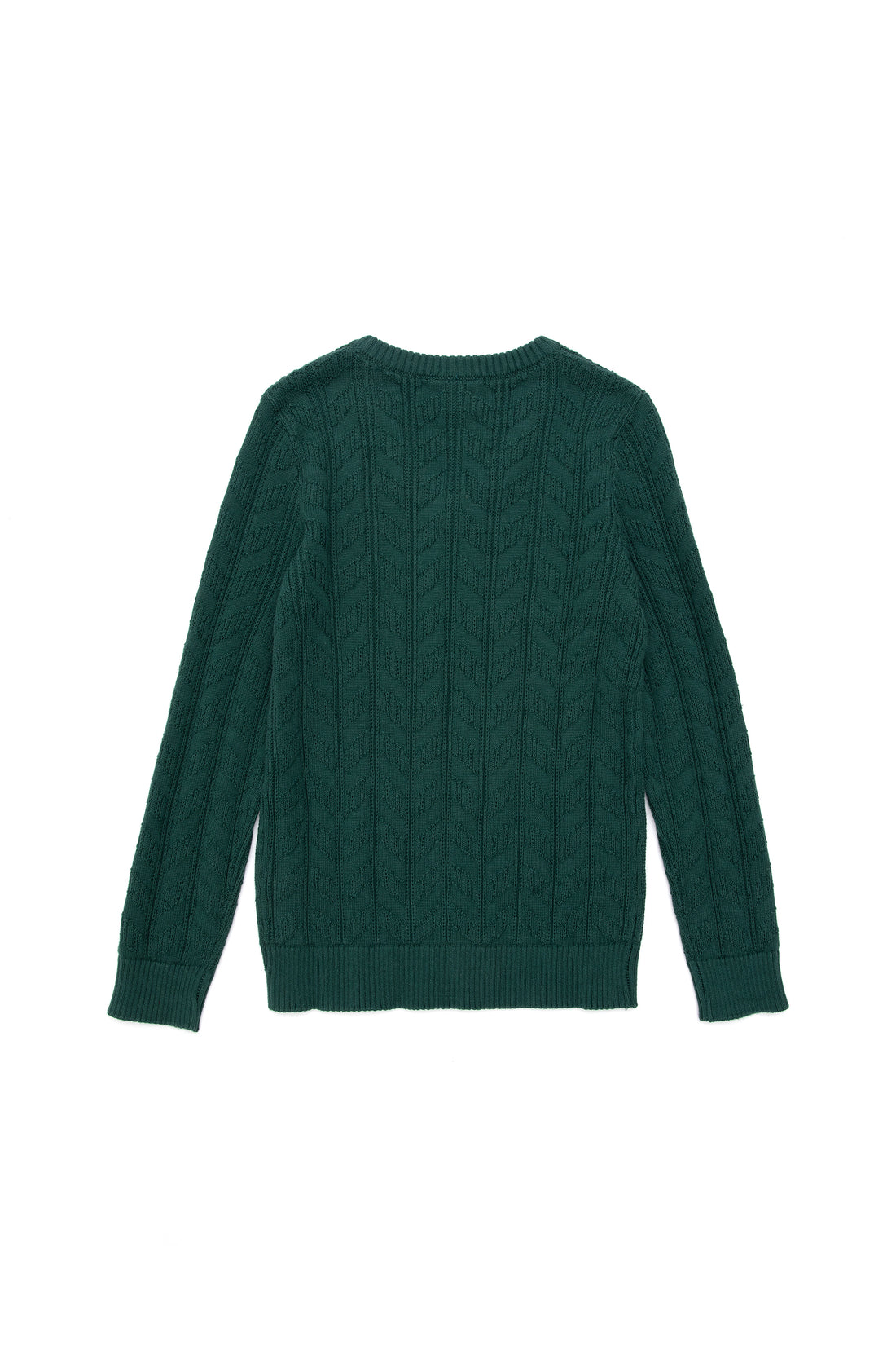 Boys' Dark Green Basic V Neck Sweater