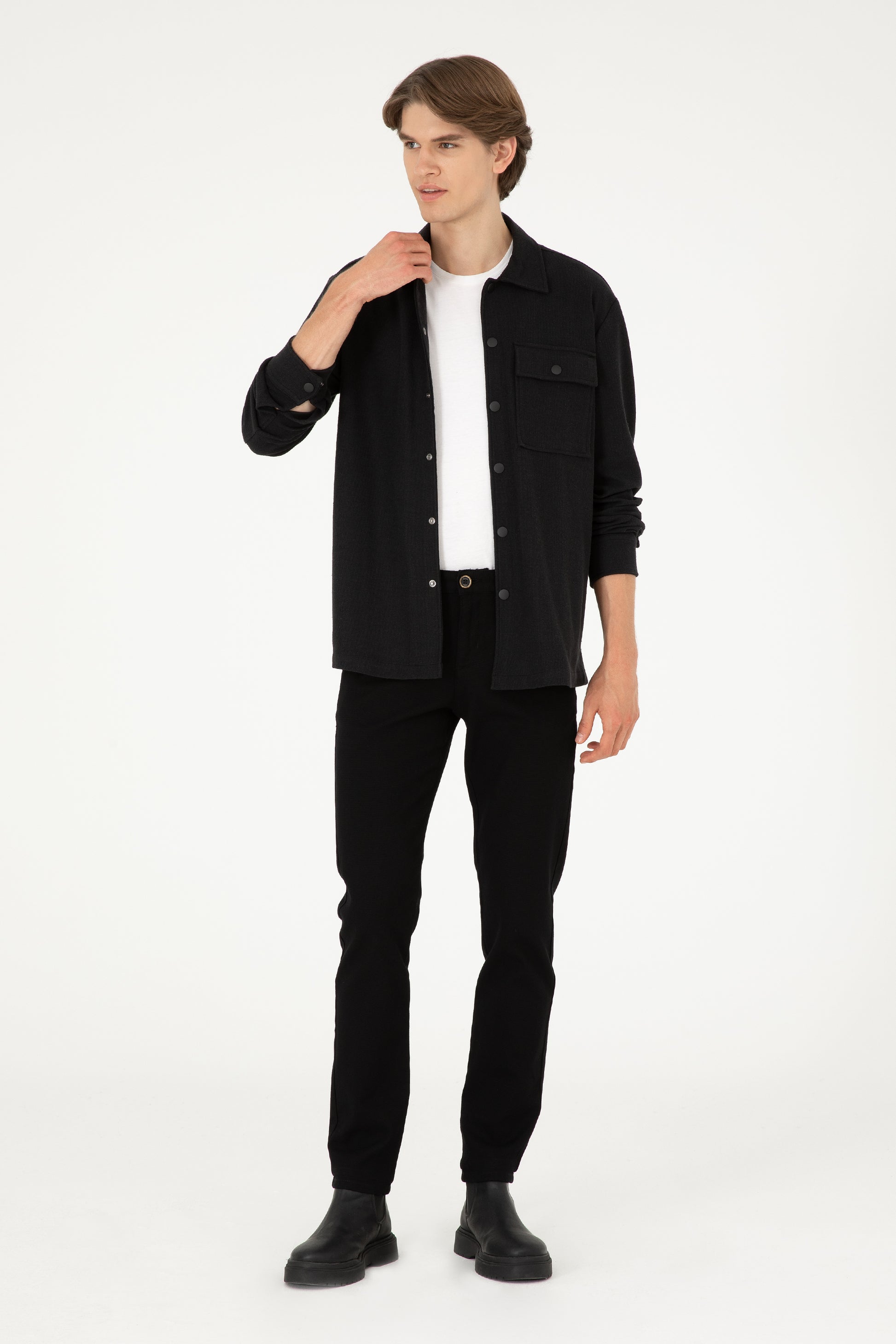 Men's Black Knitted Shirt