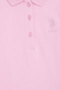 Girls' Pink Polo Neck Basic Sweatshirt