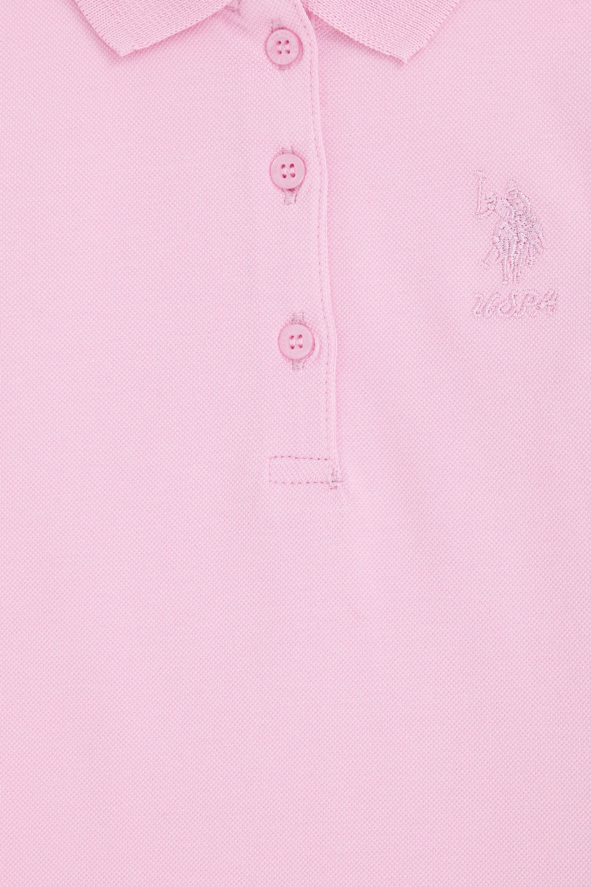 Girls' Pink Polo Neck Basic Sweatshirt