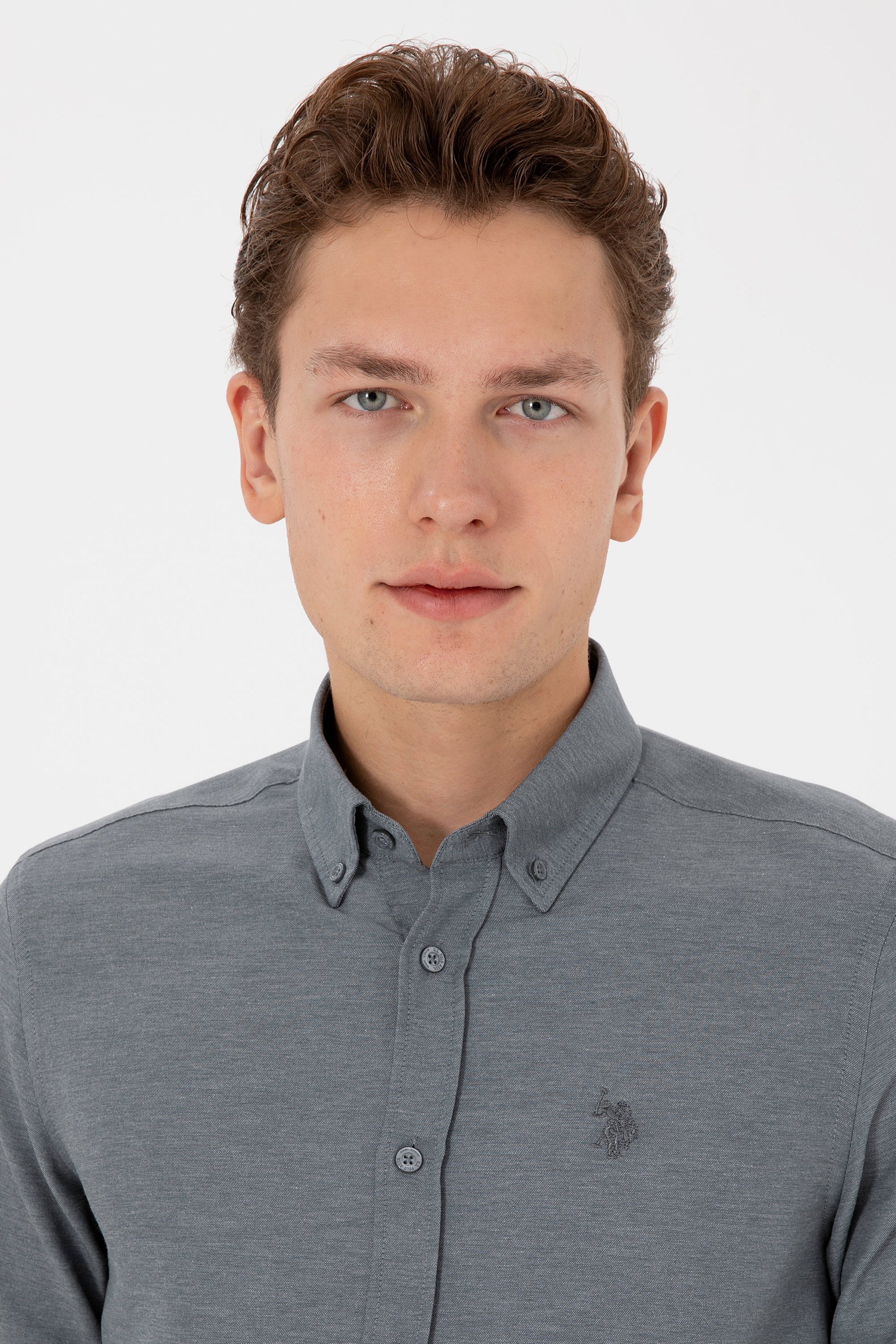 Men's Anthracite Long Sleeve Basic Shirt