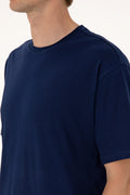 Men's Comfort Fit Crew Neck Navy T-Shirt