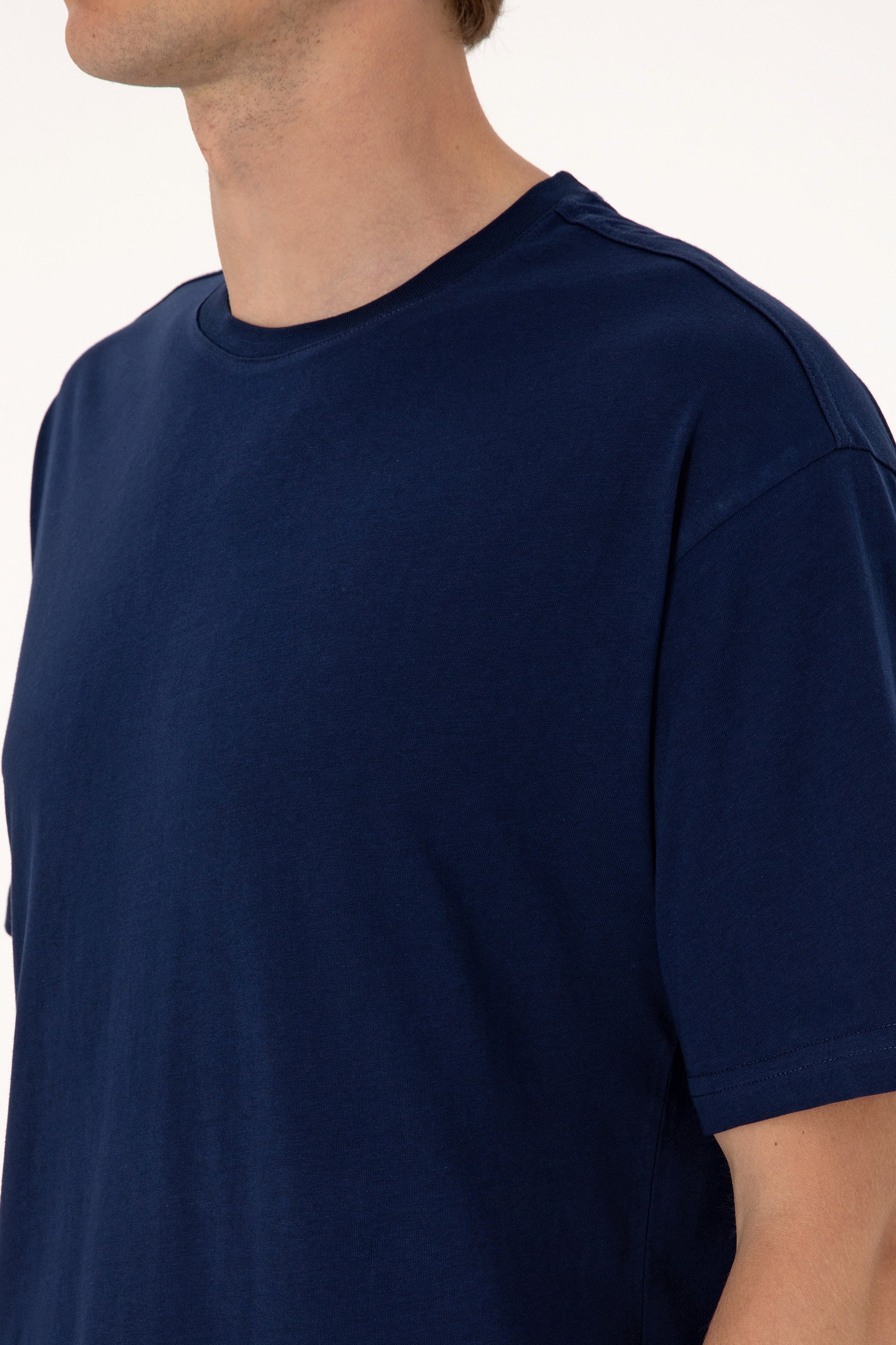 Men's Comfort Fit Crew Neck Navy T-Shirt