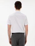 White Basic Regular Fit Short Sleeve Pocket Shirt