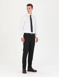 White Slim Fit Long Sleeve Basic Shirt