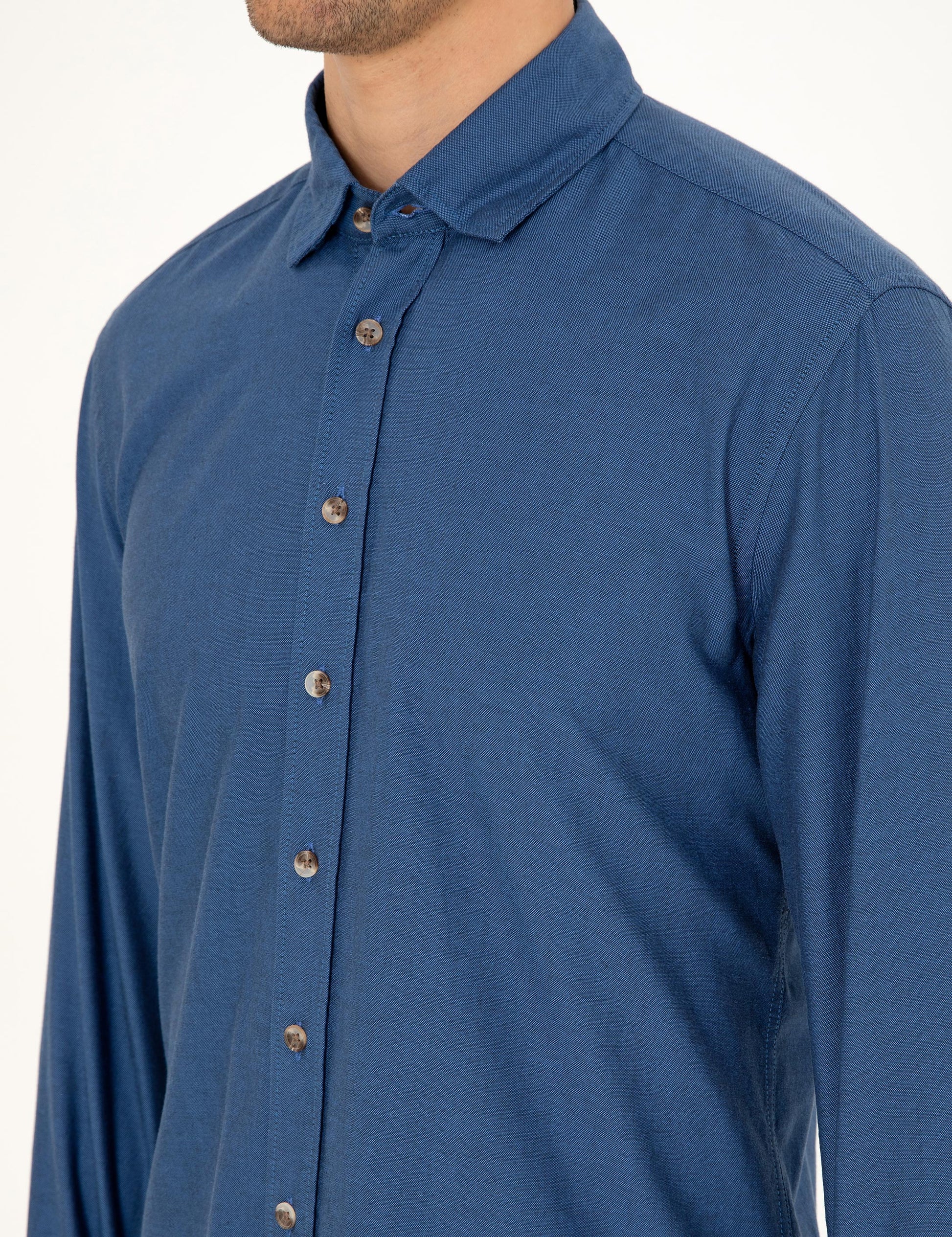 Indigo Slim Fit Long Sleeve Shirt