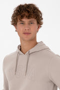 Erkek Regular Fit Kapüşonlu Taş Basic Sweatshirt