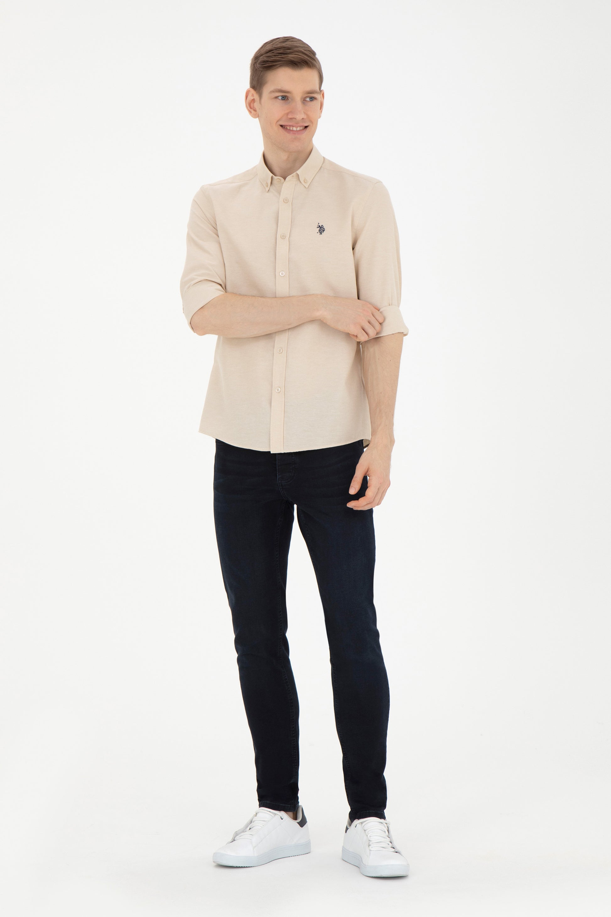 Men's Camel Long Sleeve Basic Shirt