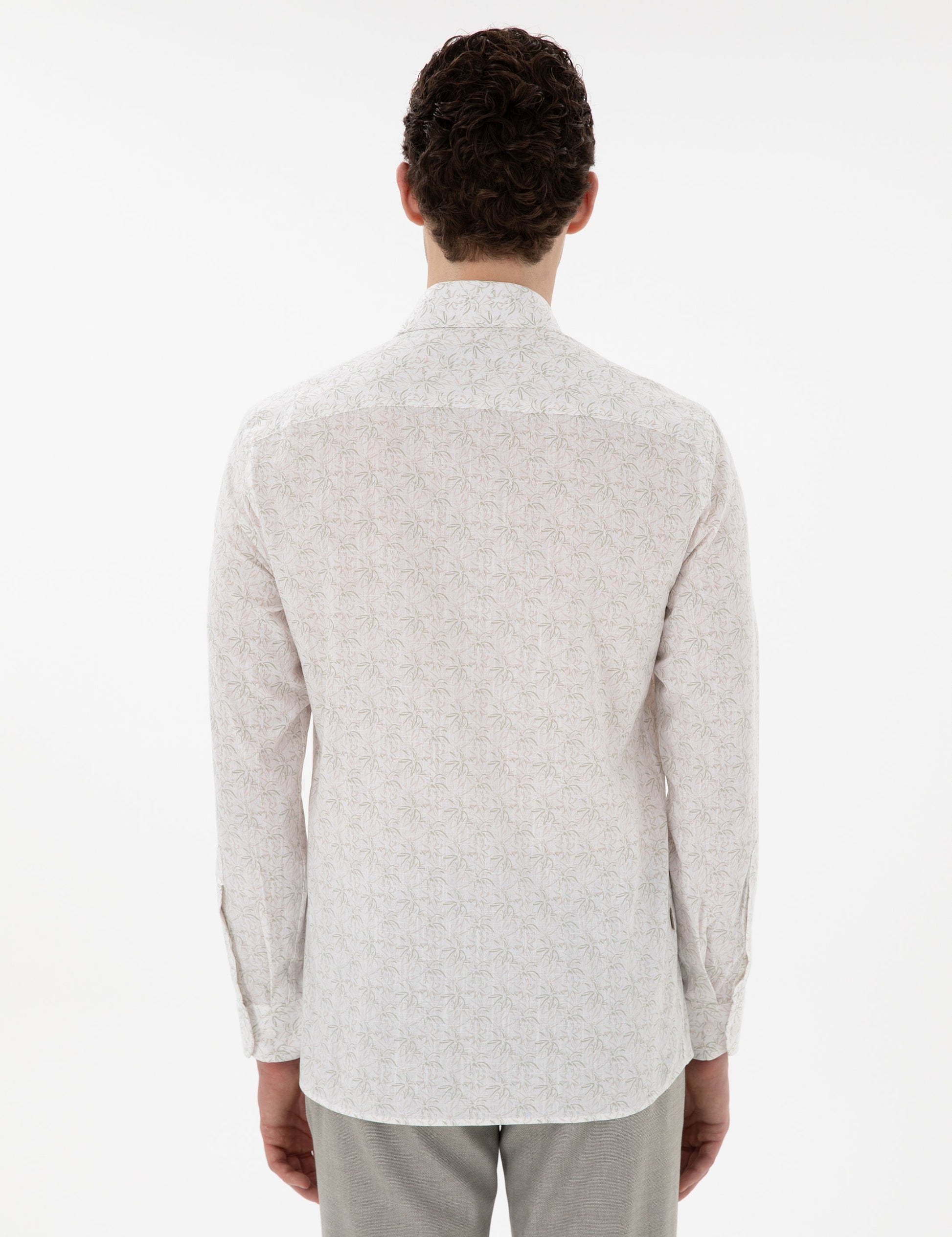 Khaki Slim Fit Long Sleeve Shirt