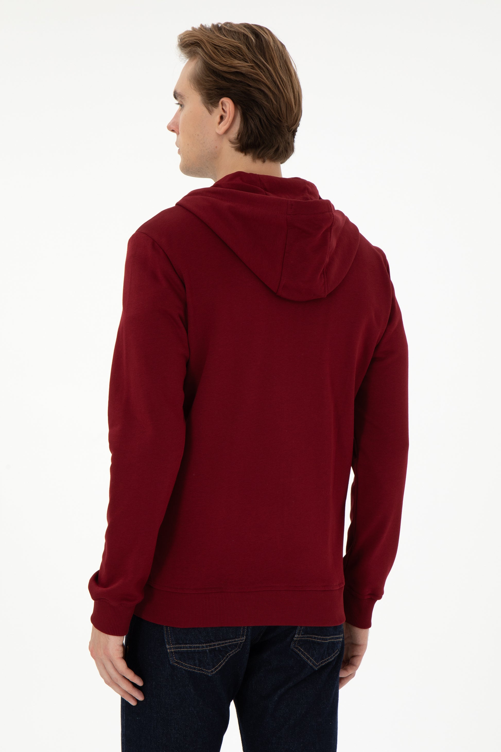 Men's Burgundy Knitted Cardigan