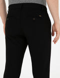 Black Slim Fit Canvas Striped Pants