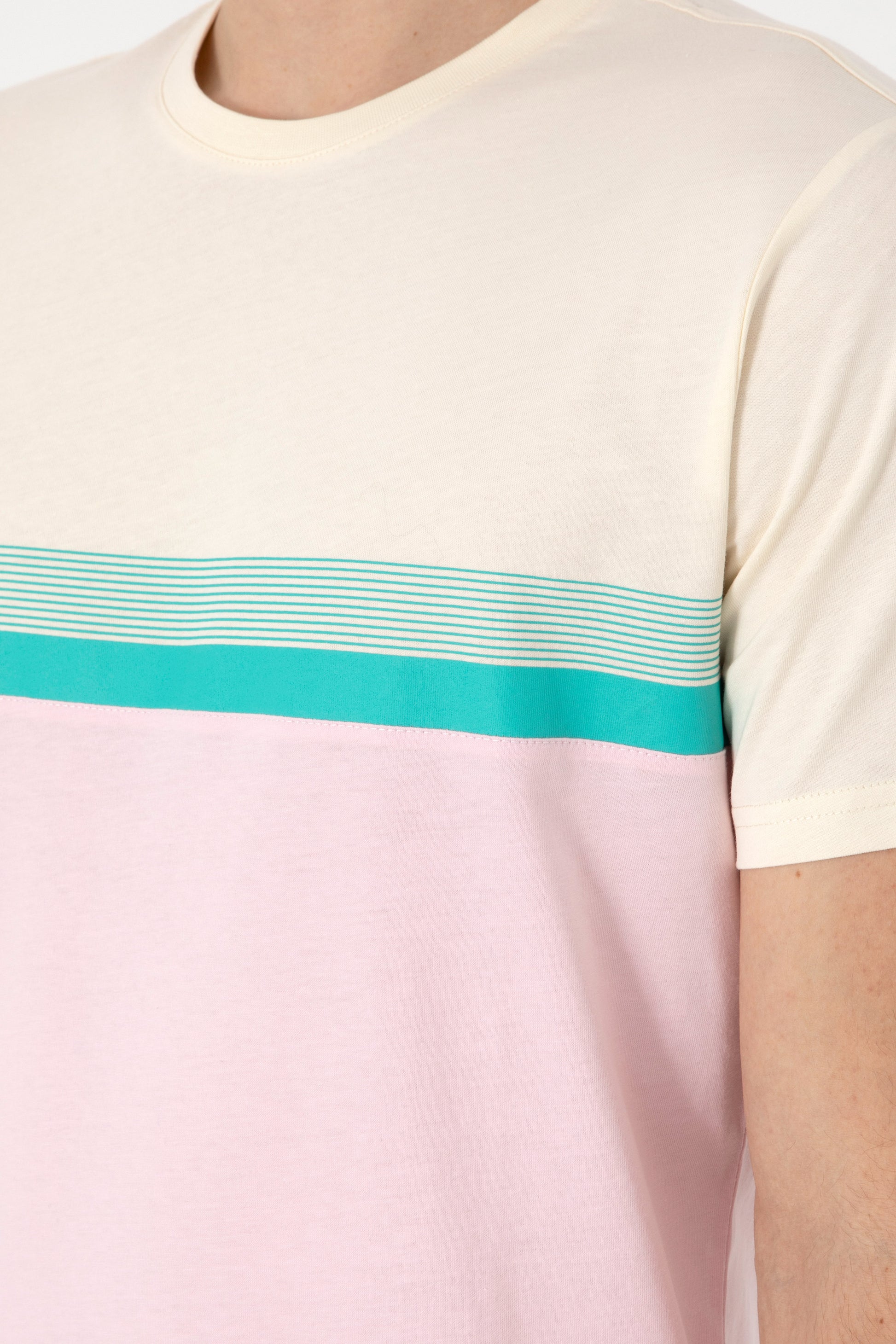 Men's Regular Fit Crew Neck Light Pink T-Shirt