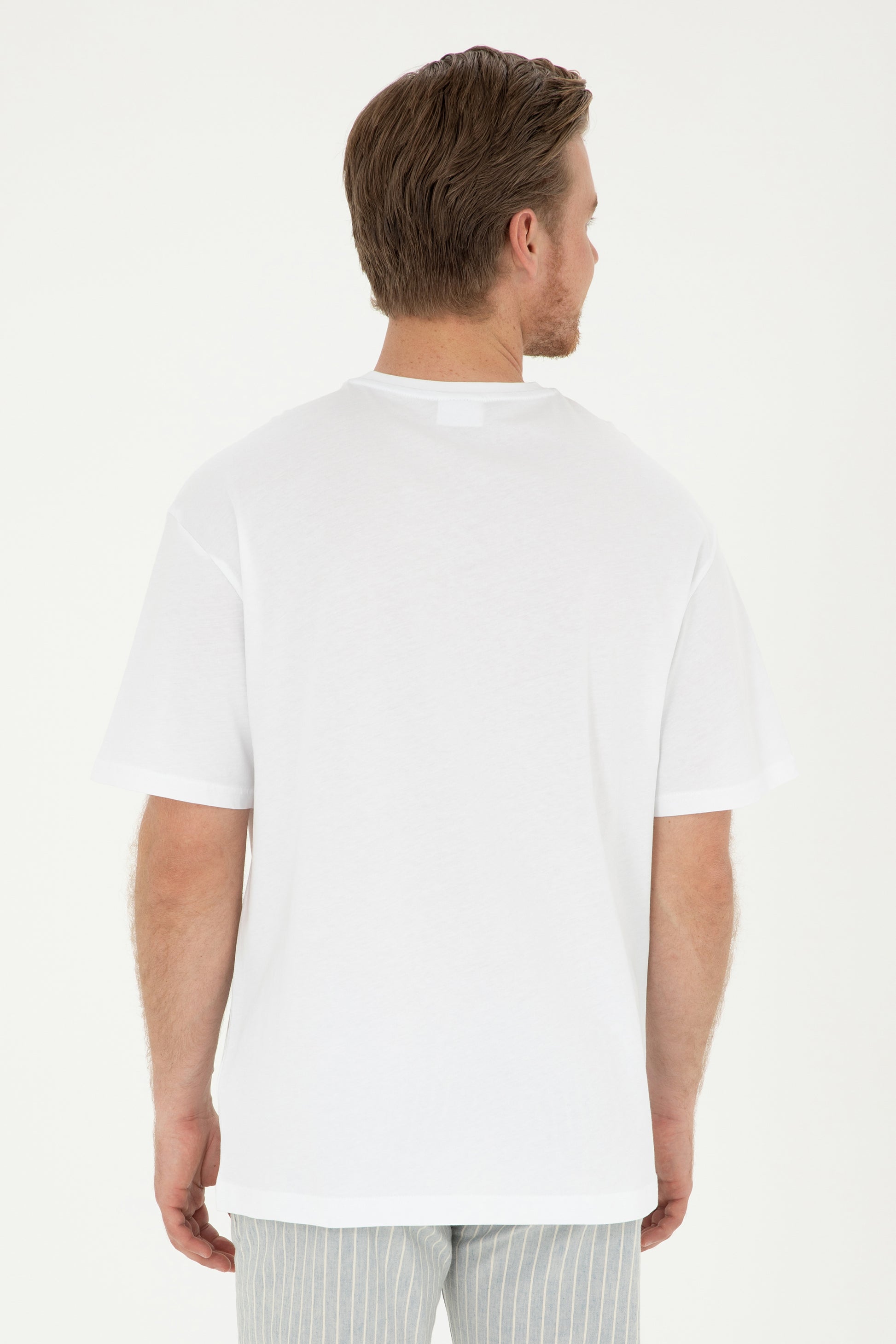 Men's Comfort Fit Crew Neck White T-Shirt