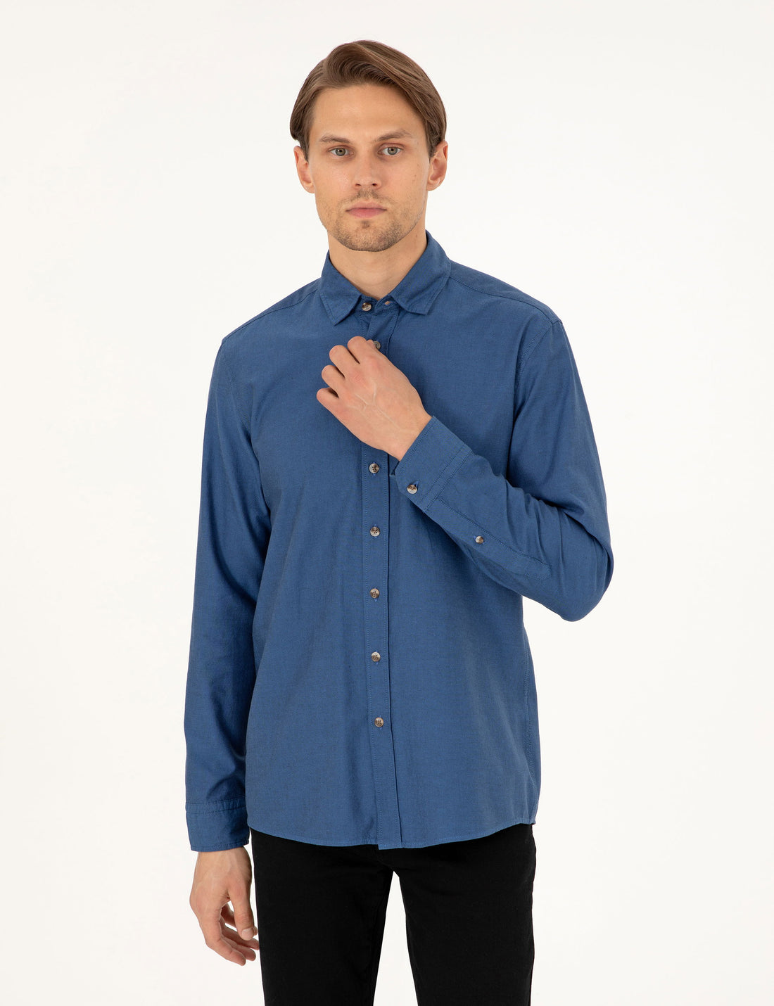 Indigo Slim Fit Long Sleeve Shirt