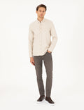 Beige Slim Fit Long Sleeve Shirt